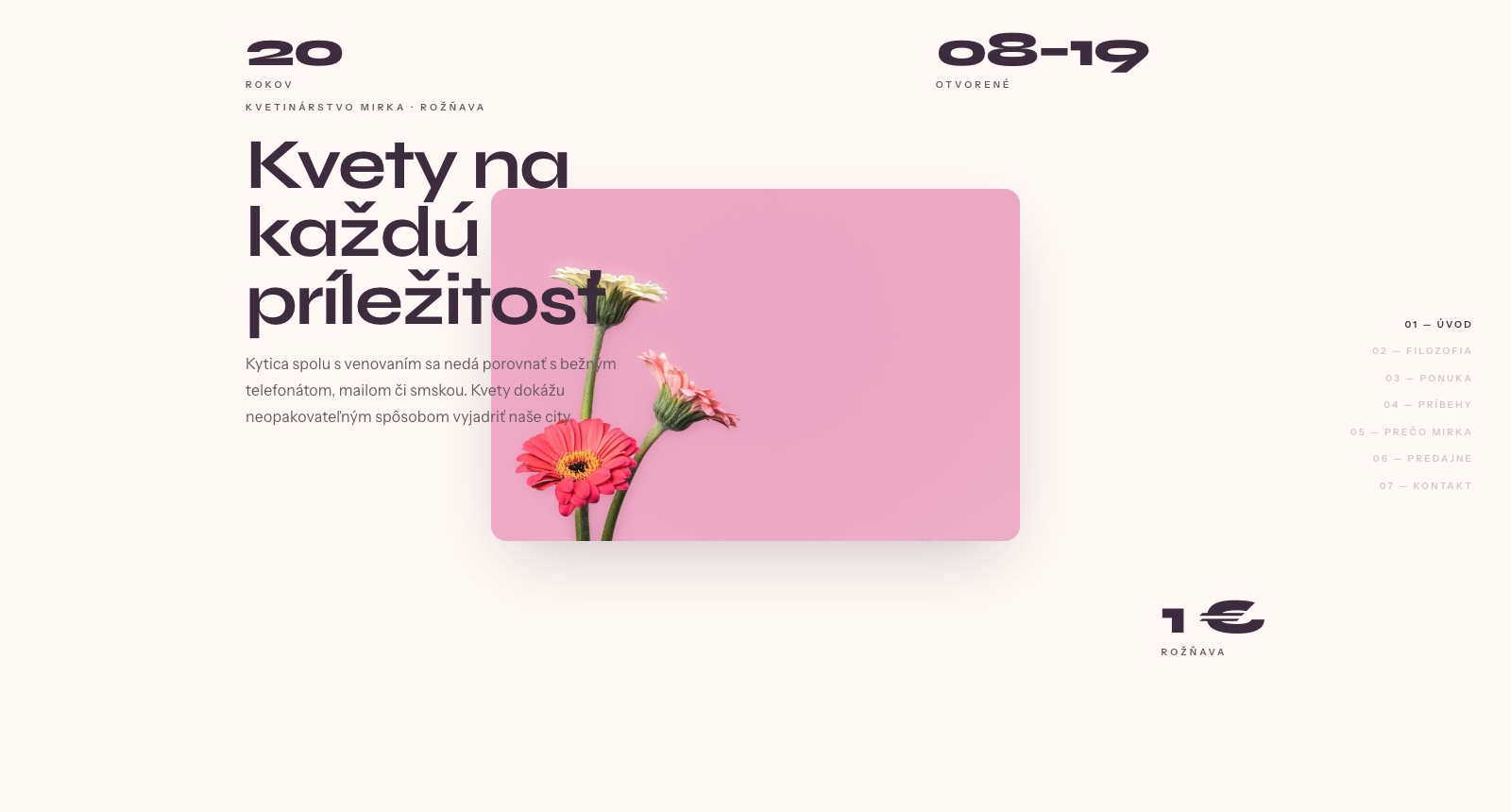 Kvetinárstvo Mirka — concept redesign
